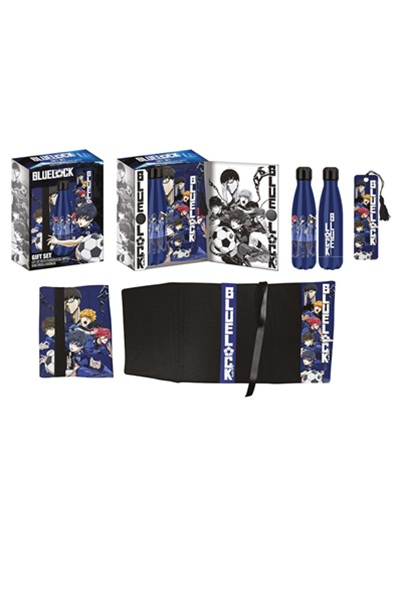 Bluelock Steel Bottle, Sticker, Book Cover Gift Set Blue Bluelock Gift Set Blue — изображение 1